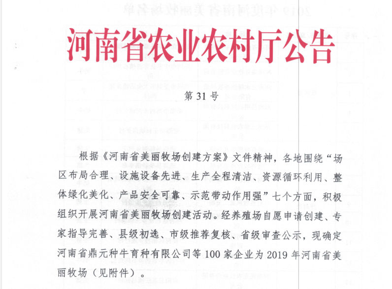 荣誉 | 2019年度河南省美丽牧场名单新鲜出炉 压球（中国）一站式服务平台乳业集团旗下六个牧场榜上有名